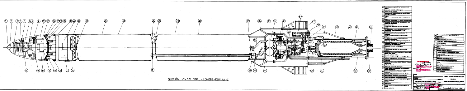 seccin longitudinal del cohete Espaa 1