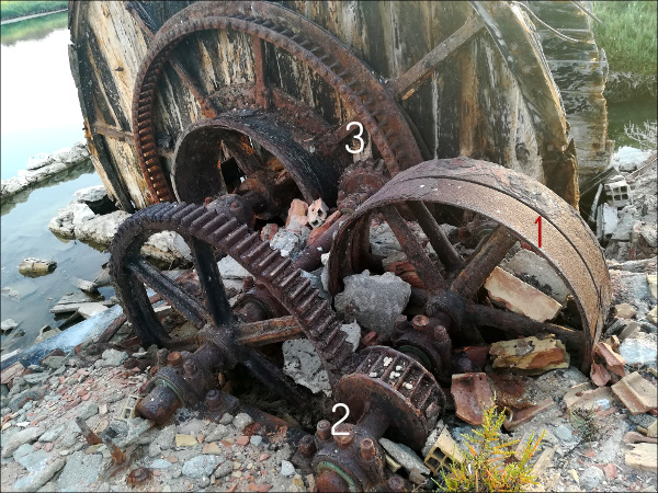 mecanismo reductor de la rueda de paletas