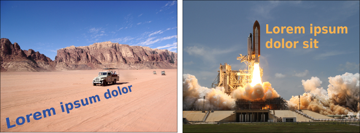 imágenes con texto de un color sacado de la propia imagen