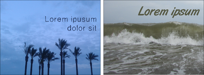 imágenes con texto de un color sacado de la propia imagen