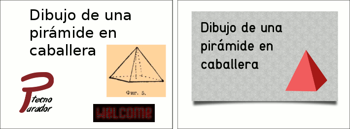 diapositiva mal diseñada junto a otra sencilla