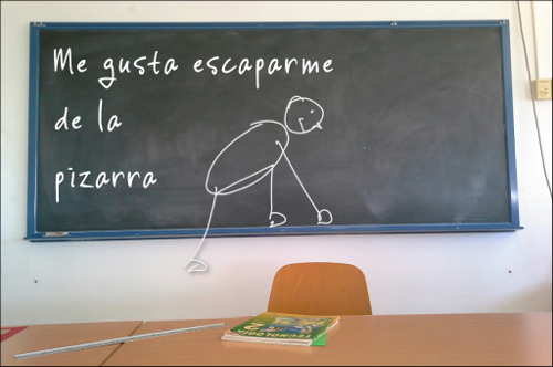 dibujo sobre fotografía