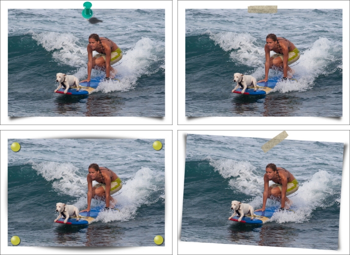 imágenes con sombra y chinchetas o fixo