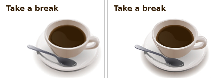 comparación de una imagen ampliada y pixelada con otra de buena calidad