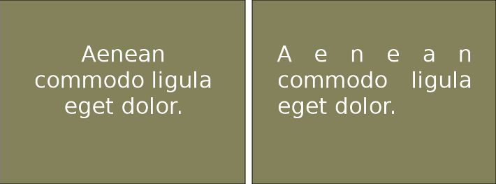 alineaciones centrada y justificada