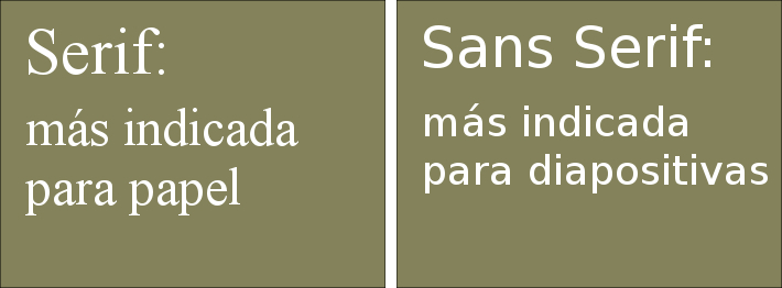 comparación serif y sans serif
