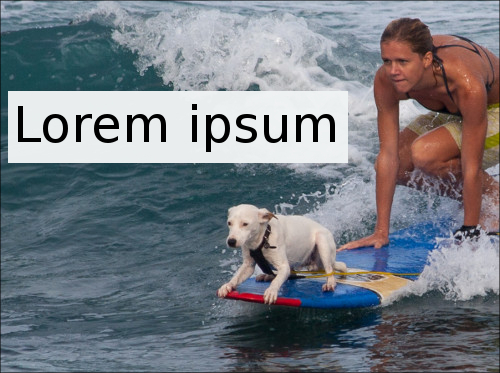 texto sobre imagen en caja opaca