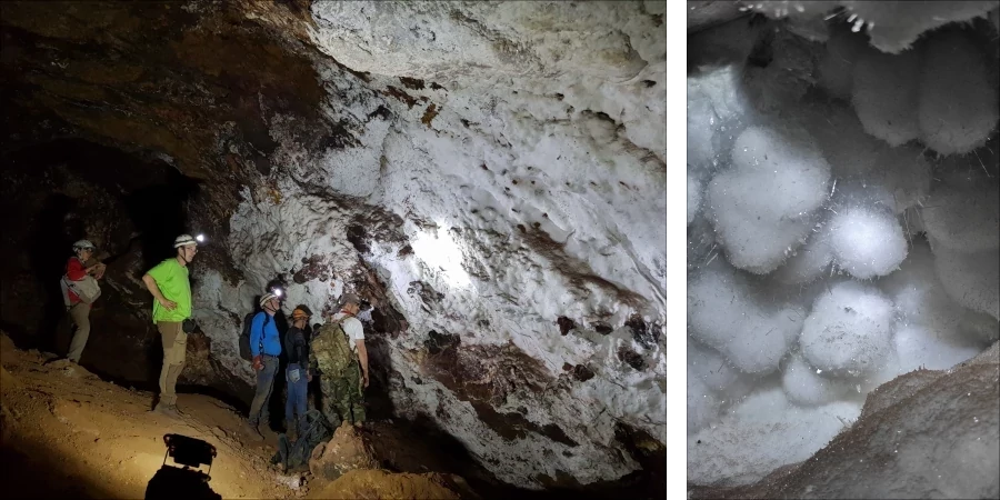 Yeso en el interior de la mina Descuido